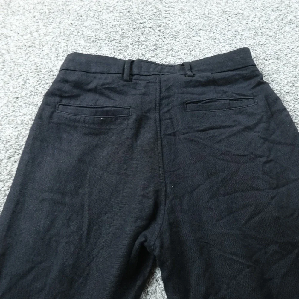 Abercrombie Fitch Pants Mens 29X32 Black Baggy Trouser Wide Leg Linen Chino